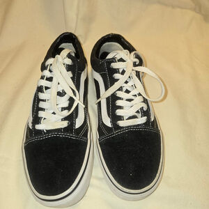 Vans Old Skool Black White Suede Canvas Low Top Sneakers Women's Size 7